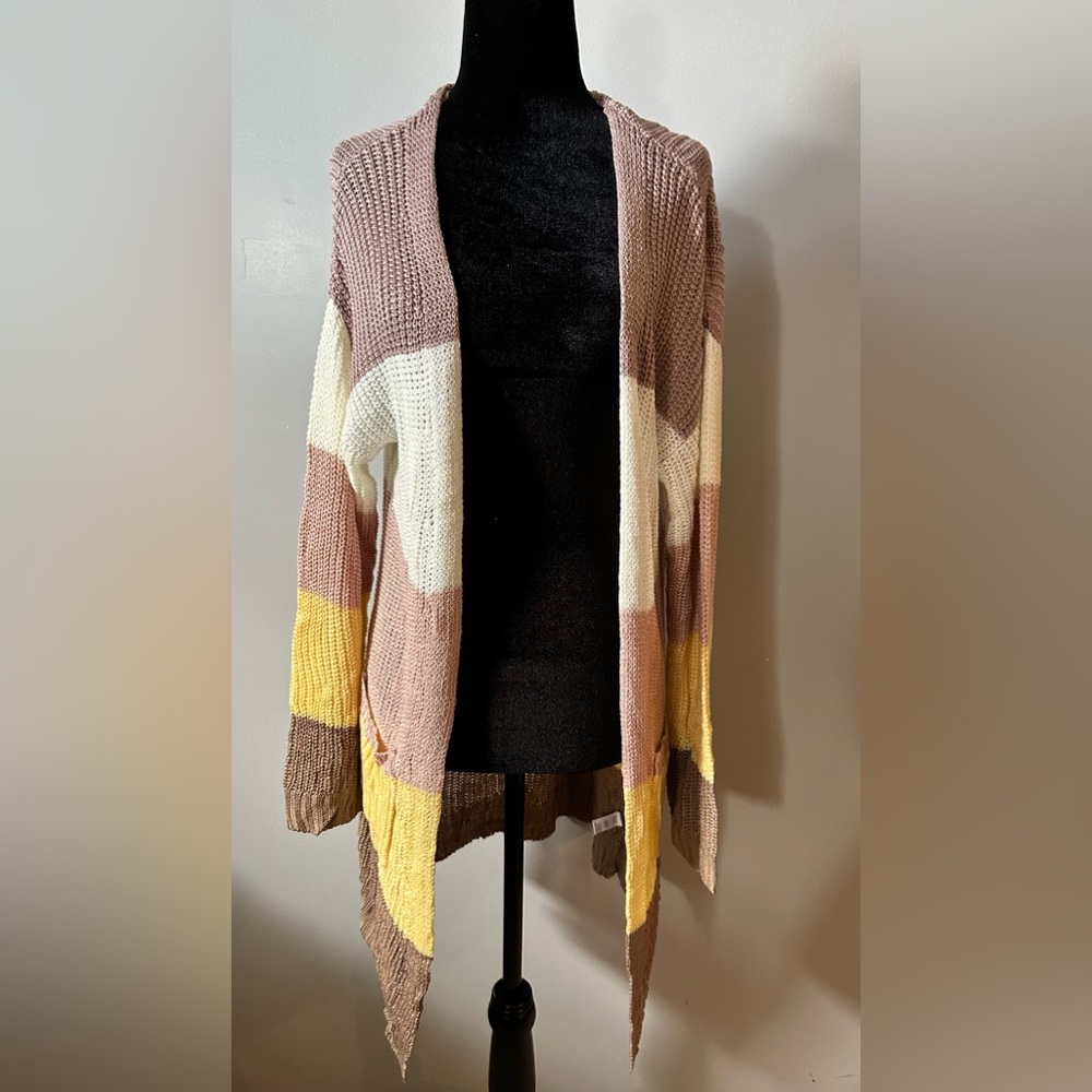 NWOT Color Block Knit Cardigan